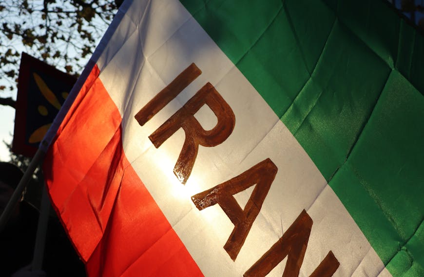 Close Up Shot of an Iran Flag
