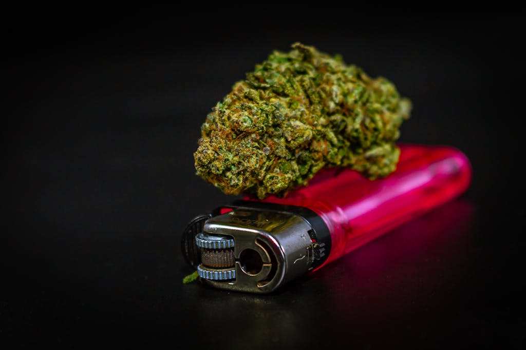 Photo of a Lighter and a Medical Marijuana