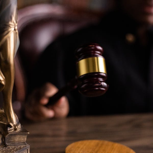 Person Holding a Gavel