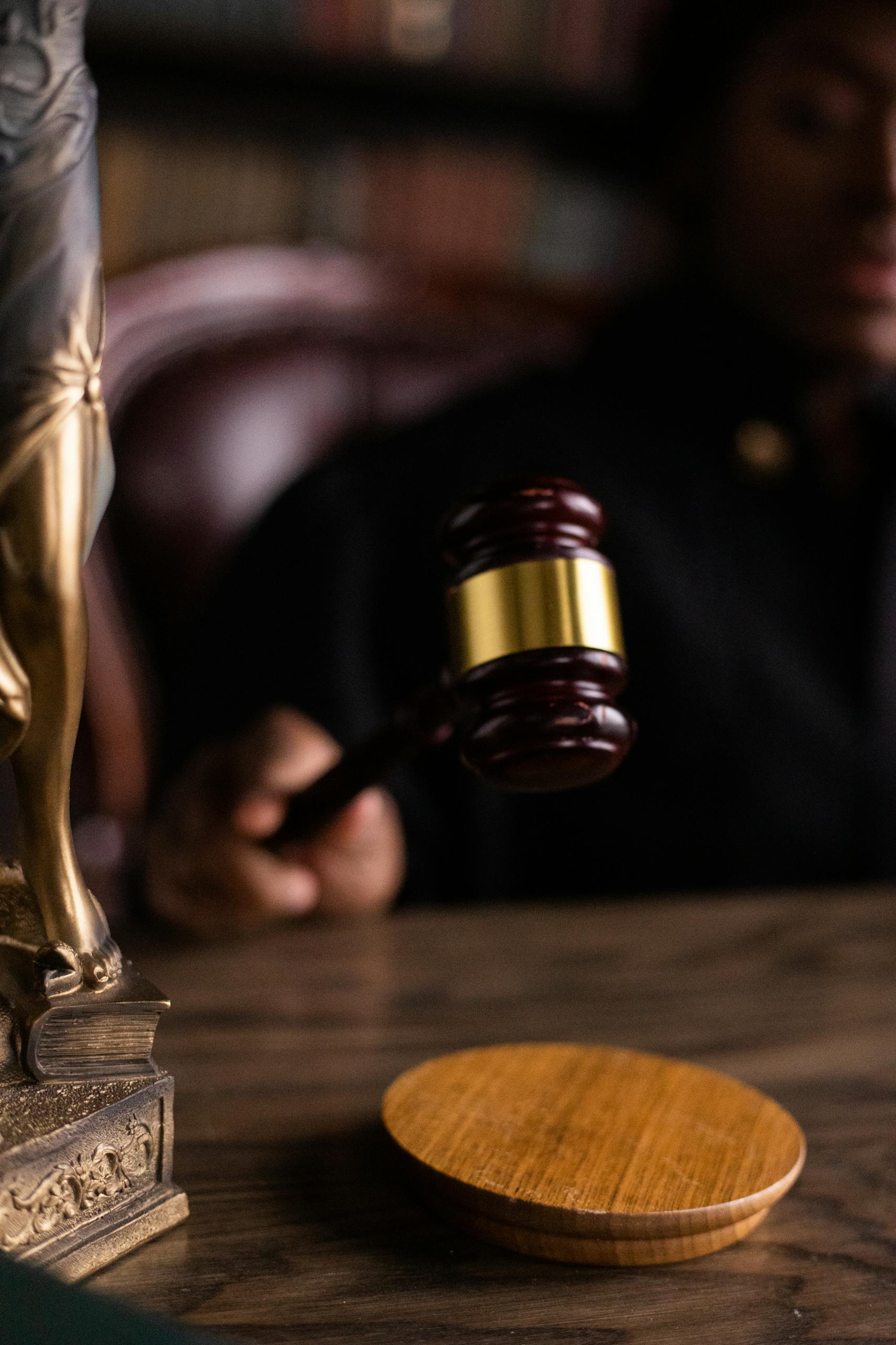 Person Holding a Gavel
