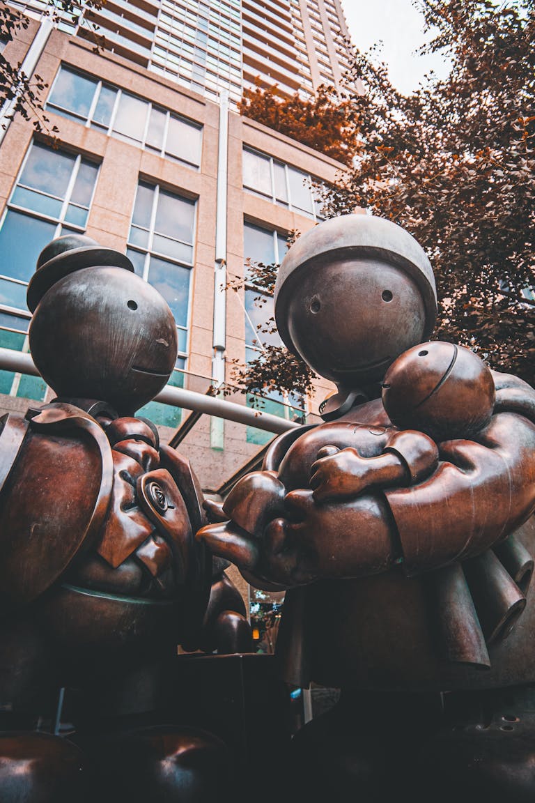 The Immigrant Family Statue in Toronto, Ontario, Canada