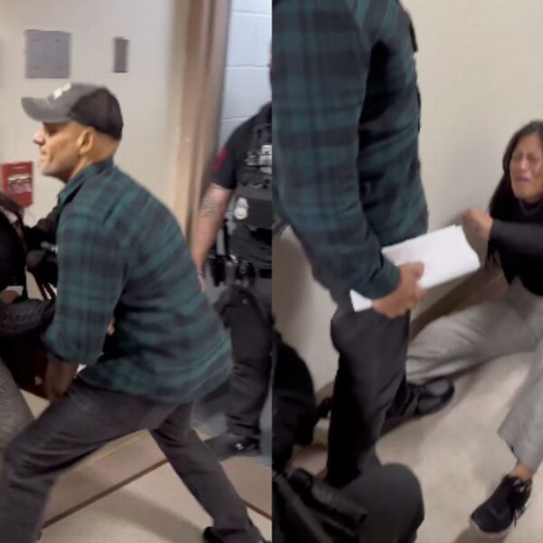 Agente de ICE es removido tras empujar a esposa de inmigrante (VIDEO)