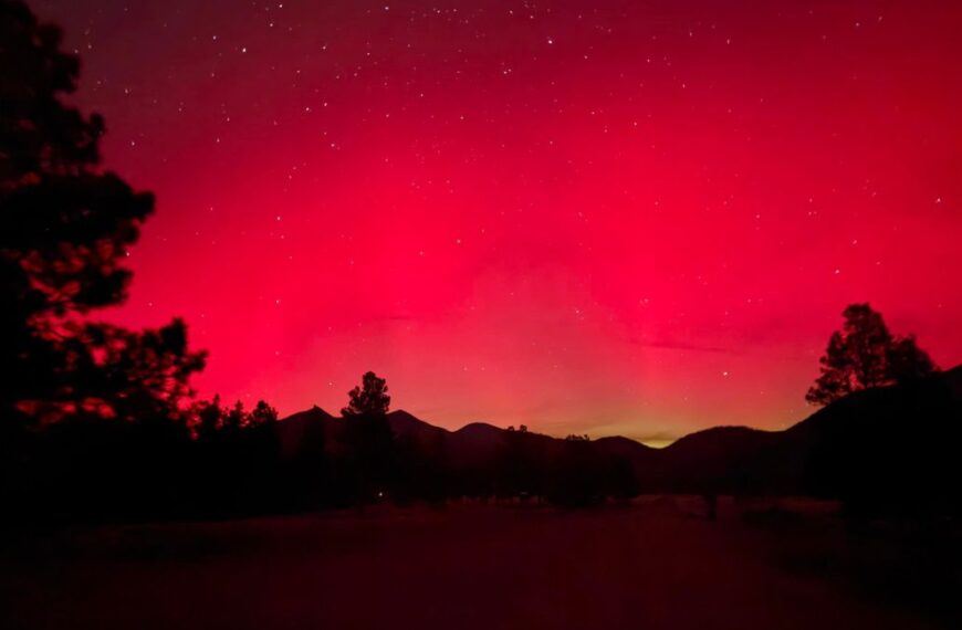 Auroras boreales pintan de rojo el cielo nocturno de Arizona (FOTOS)