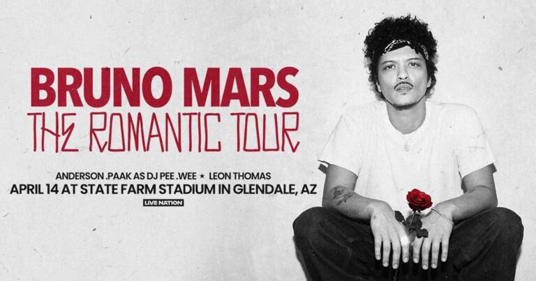 Bruno Mars regresa a Arizona con su gira “The Romantic Tour”