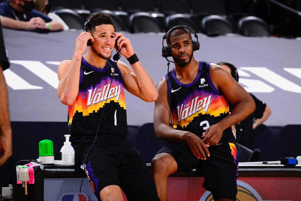 Devin Booker y Chris Paul durante las finales de la NBA en 2021.
CORTESIA: Chris Paul / Facebook