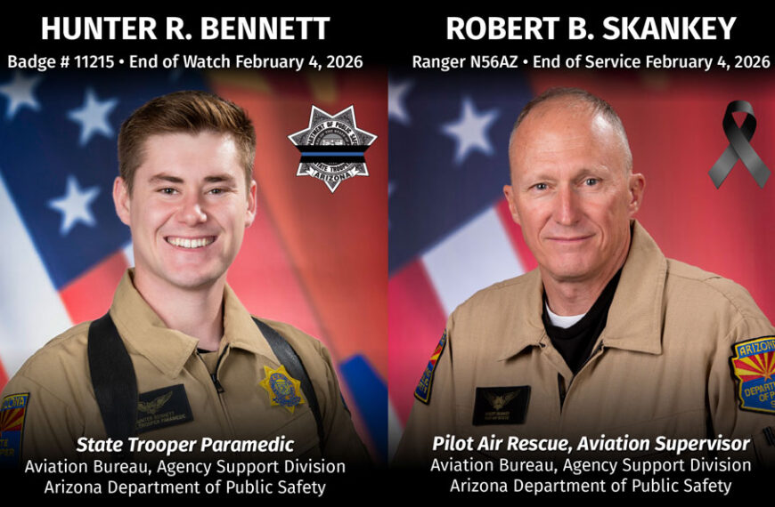 Honran a agentes caídos en accidente de Flagstaff