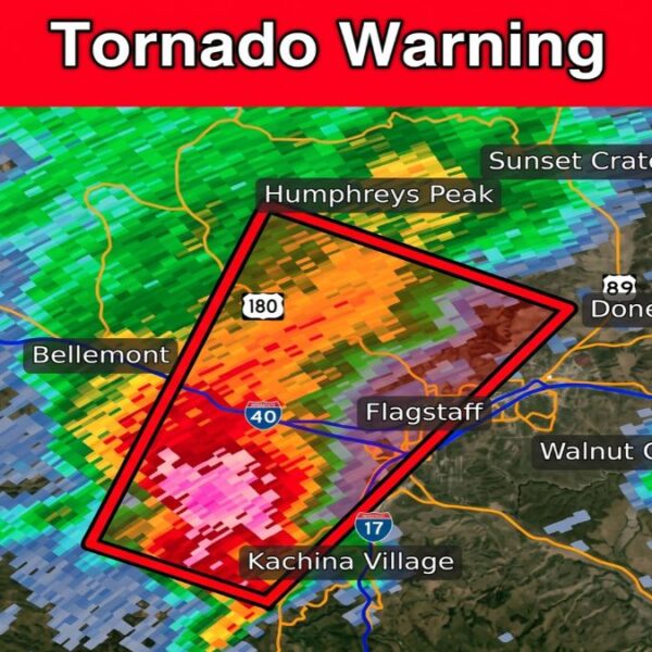 ¡Busca refugio! Emiten alerta de tornado en Flagstaff y lluvias en Phoenix