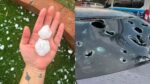 Brutal granizada deja autos destrozados, apagones y árboles caídos